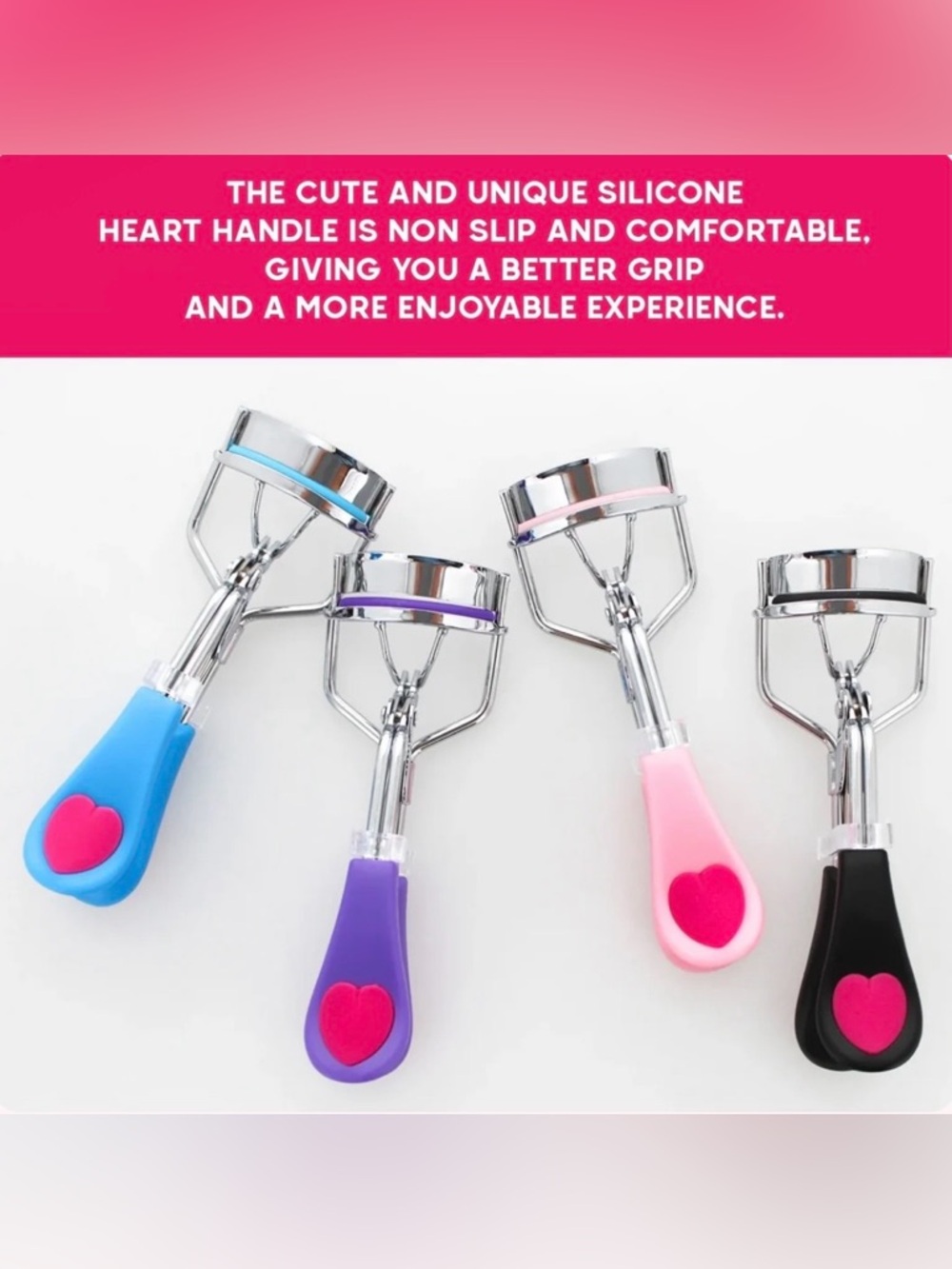 Silicone Heart-Accent Eyelash Curler - Choice of 1 - Picture 2 of 4
